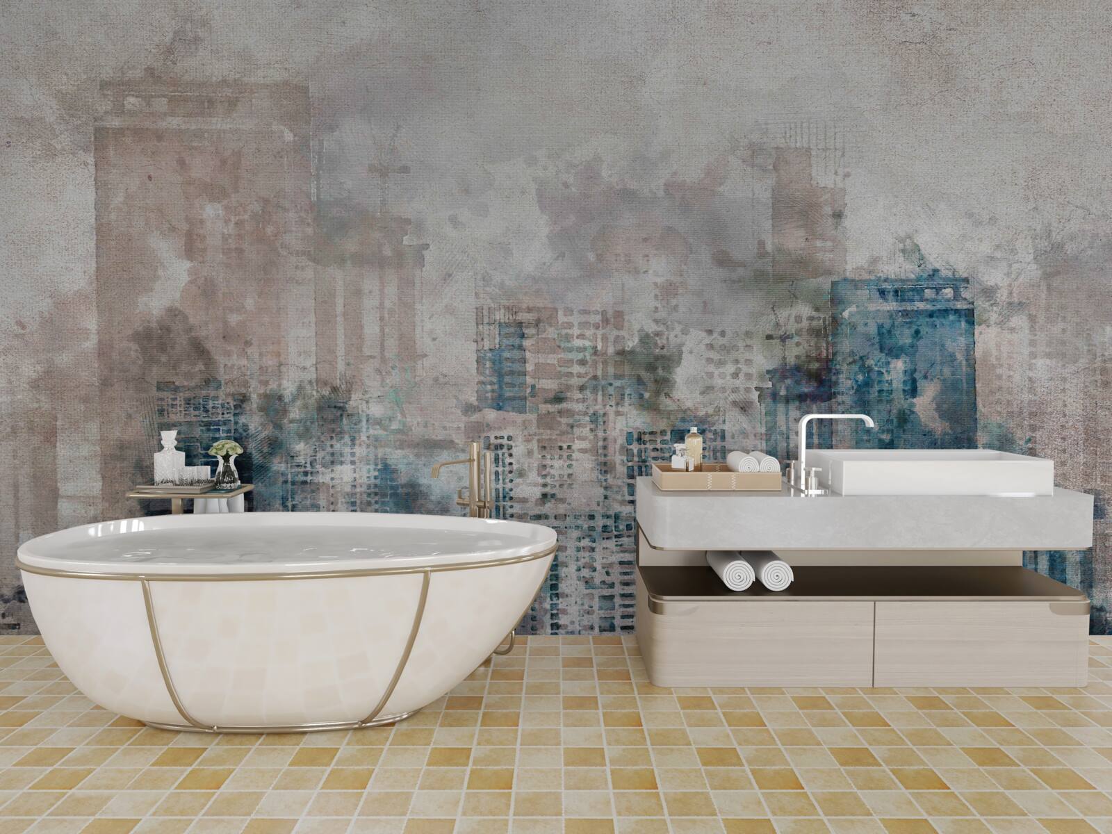 Фотошпалери туманні вулиці сучасного великого міста