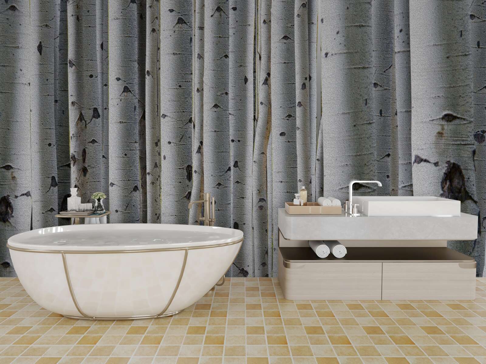 Фотошпалери березовий ліс