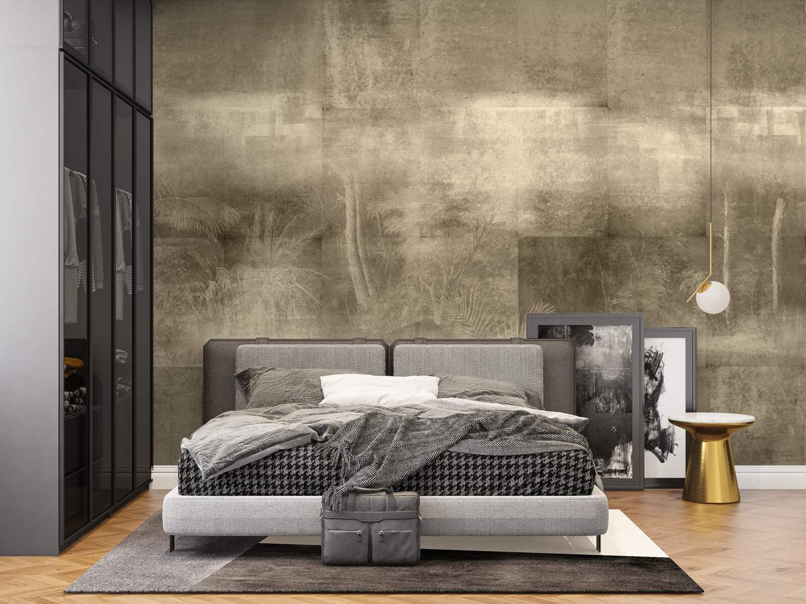 Фотошпалери нічний дощ кольору сепії