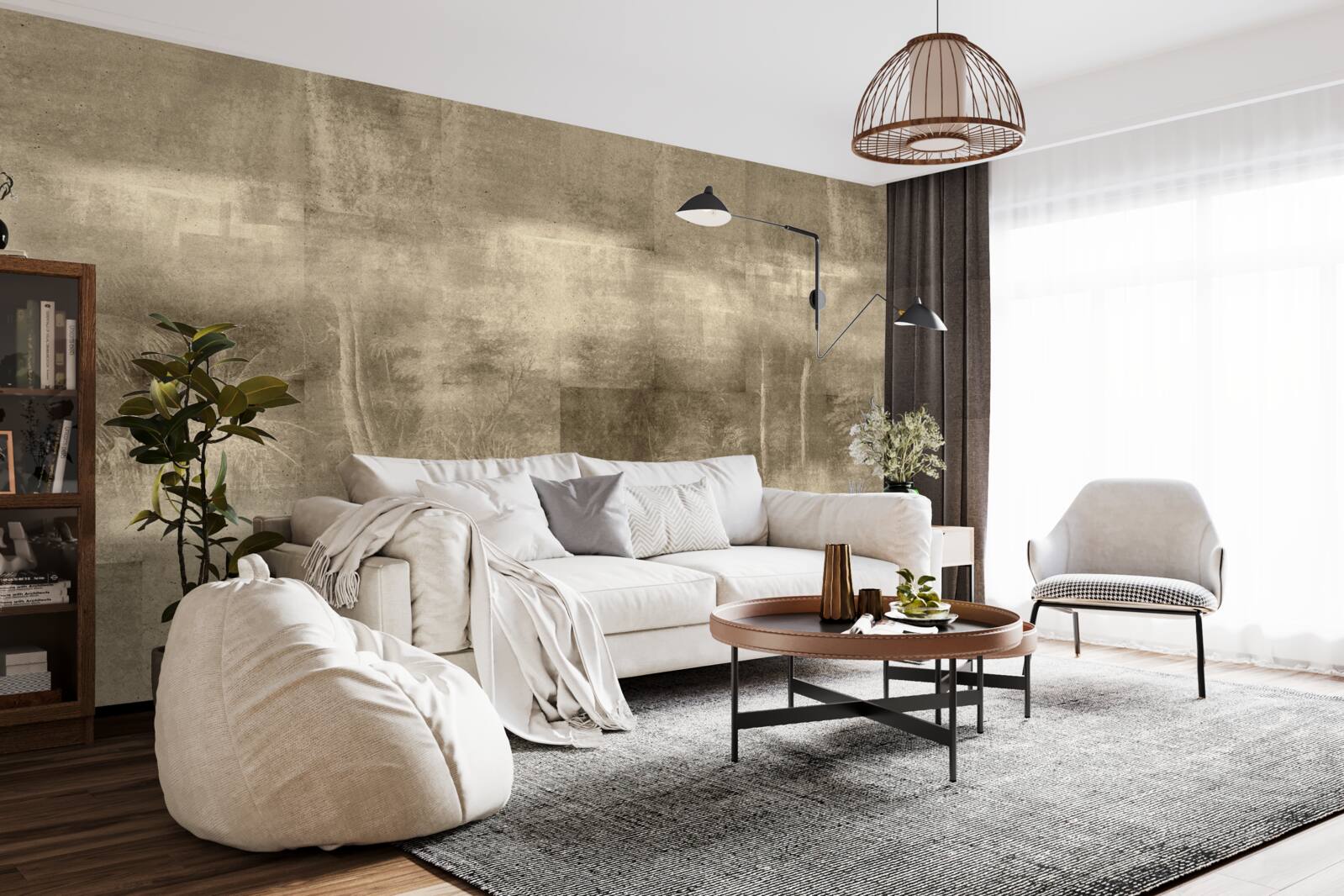 Фотошпалери нічний дощ кольору сепії