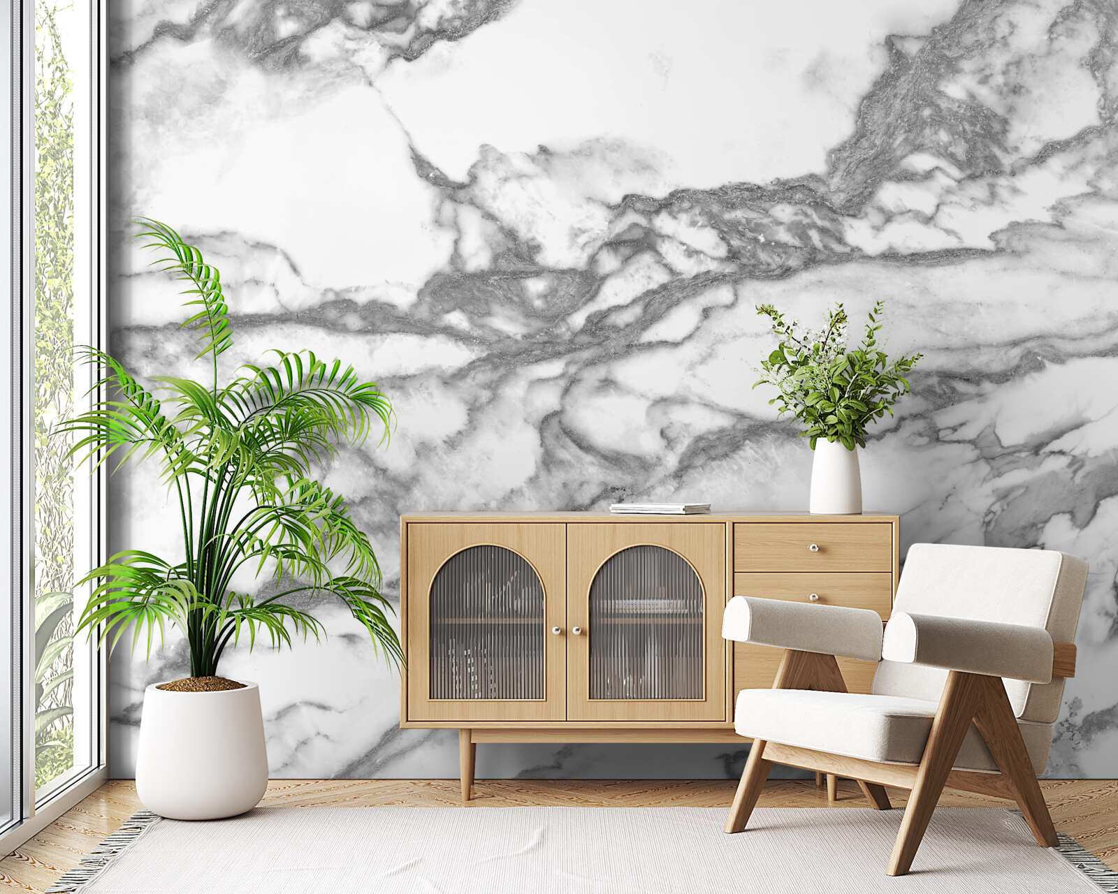 Фотошпалери сірий мармур з частинками пилу