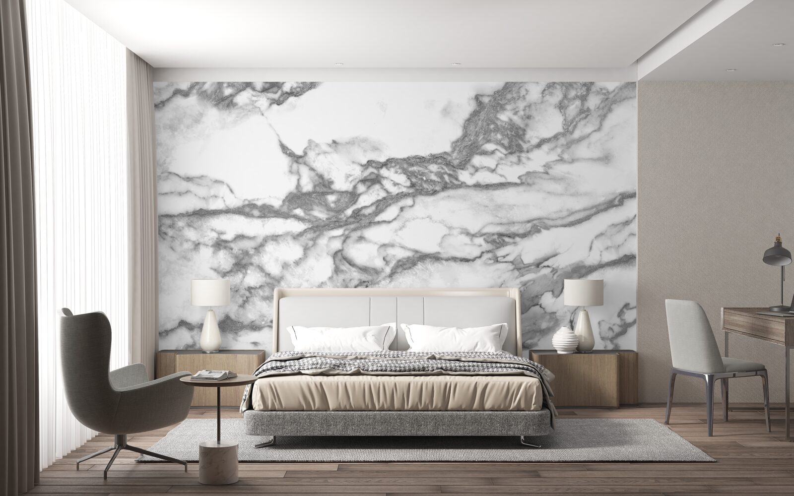 Фотошпалери сірий мармур з частинками пилу