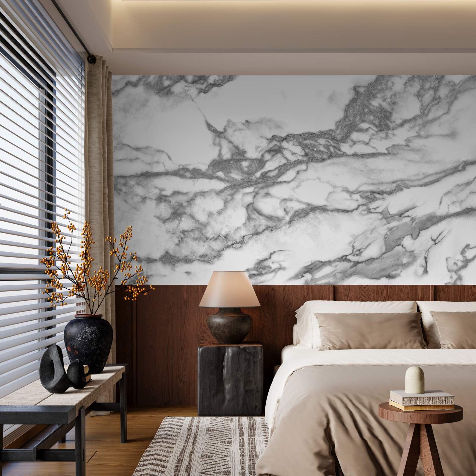 Фотошпалери сірий мармур з частинками пилу