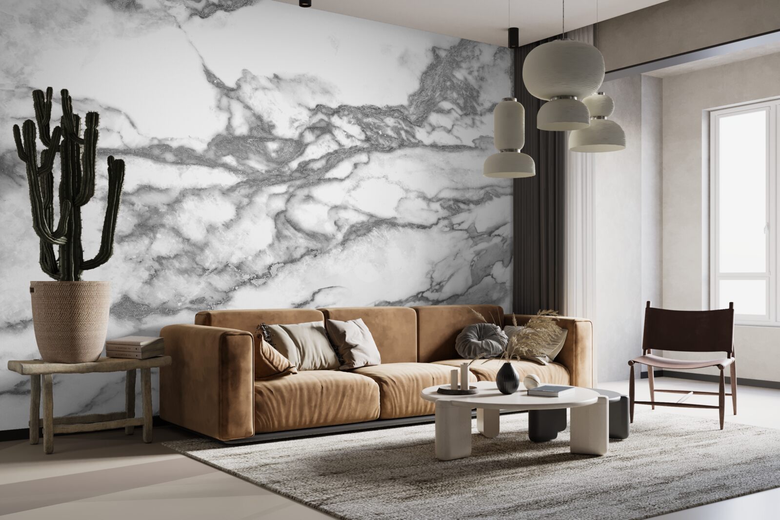 Фотошпалери сірий мармур з частинками пилу