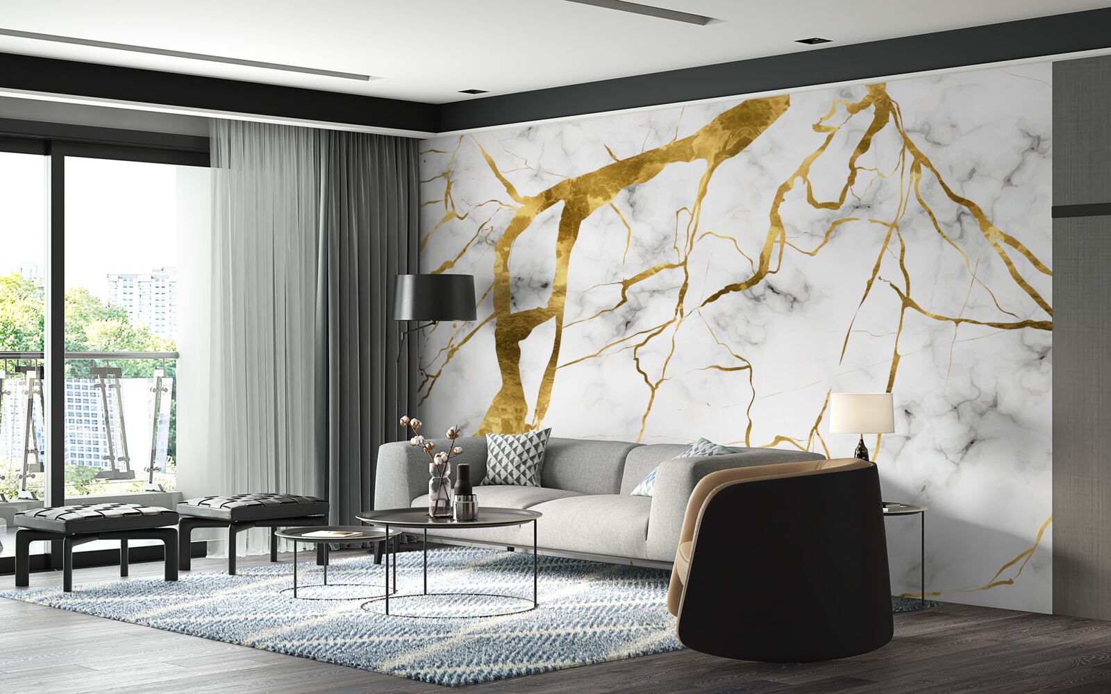 Фотошпалери нічне небо осяяне блискавками