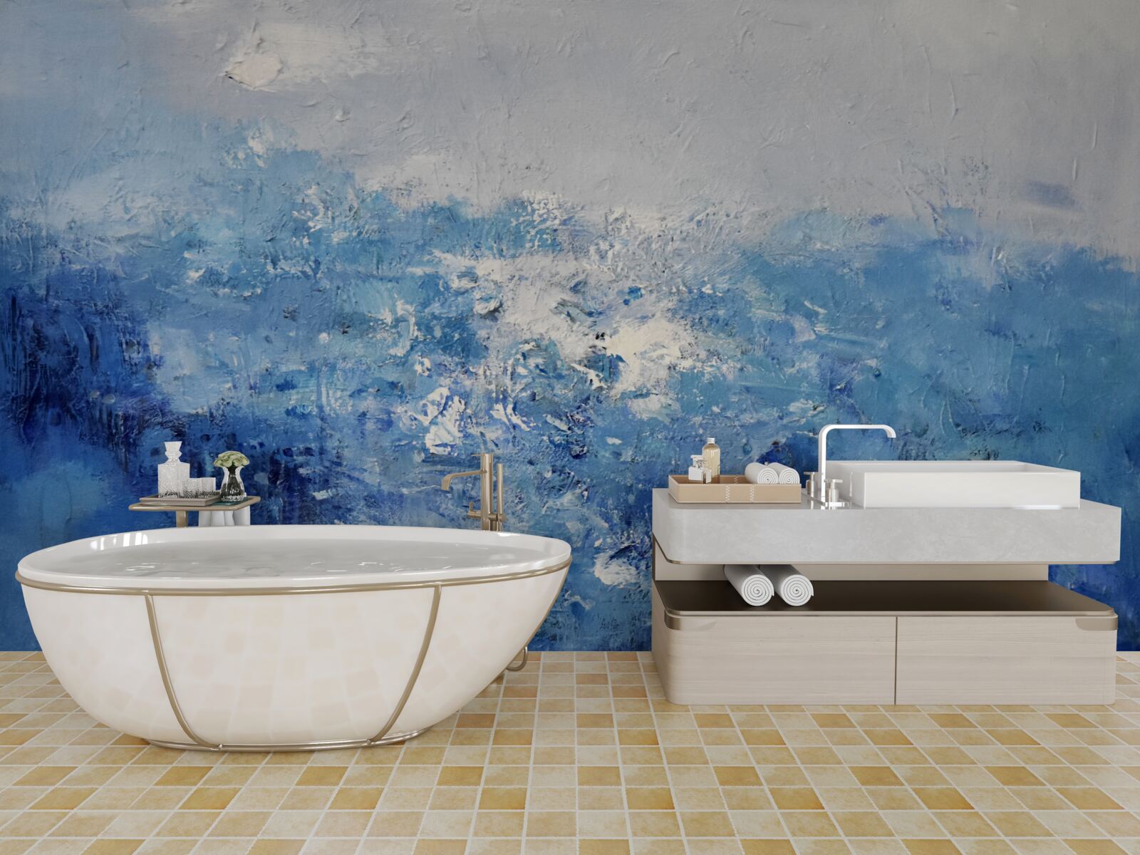 Фотошпалери нічний дощ у лісі