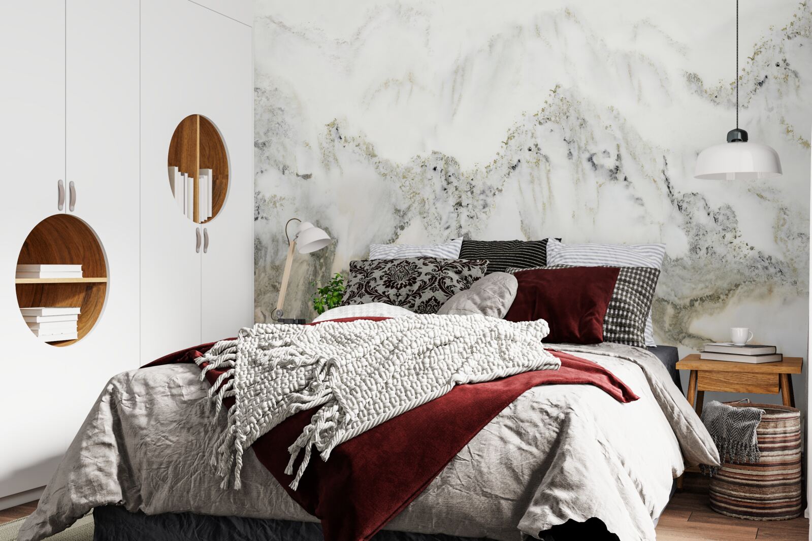 Фотошпалери дощ у японському саду