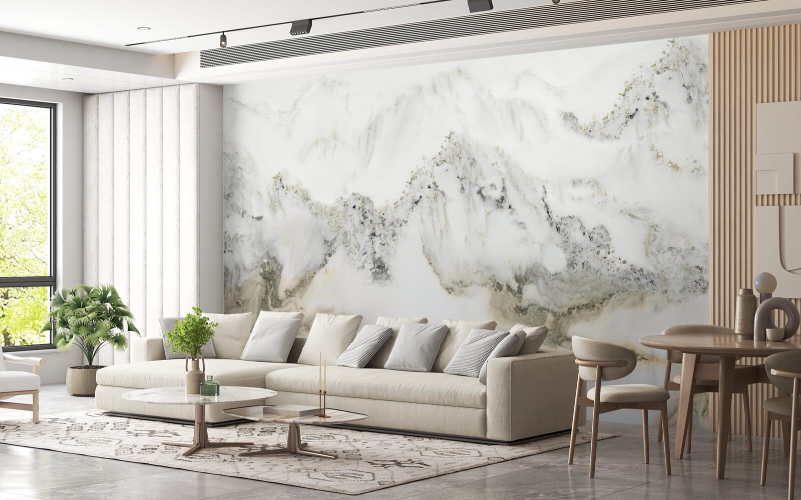 Фотошпалери дощ у японському саду