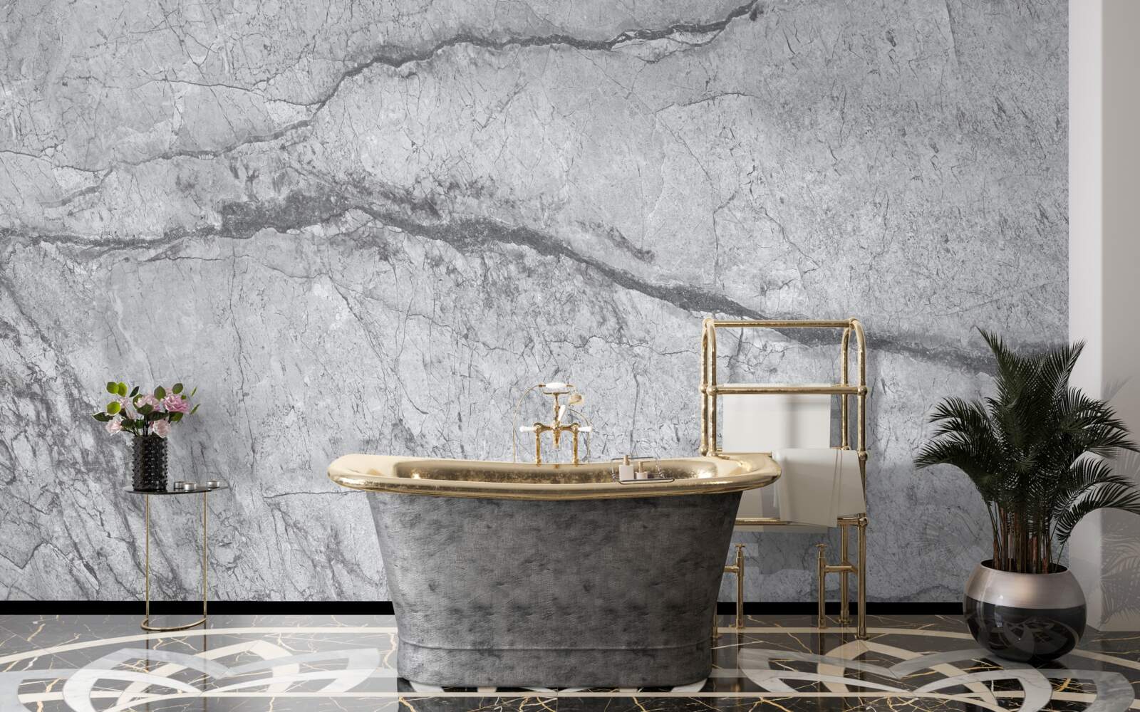 Фотошпалери сірий мармур