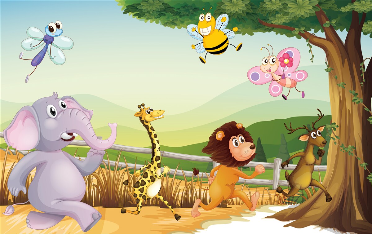 Фотошпалери тварини, що бігають по полю