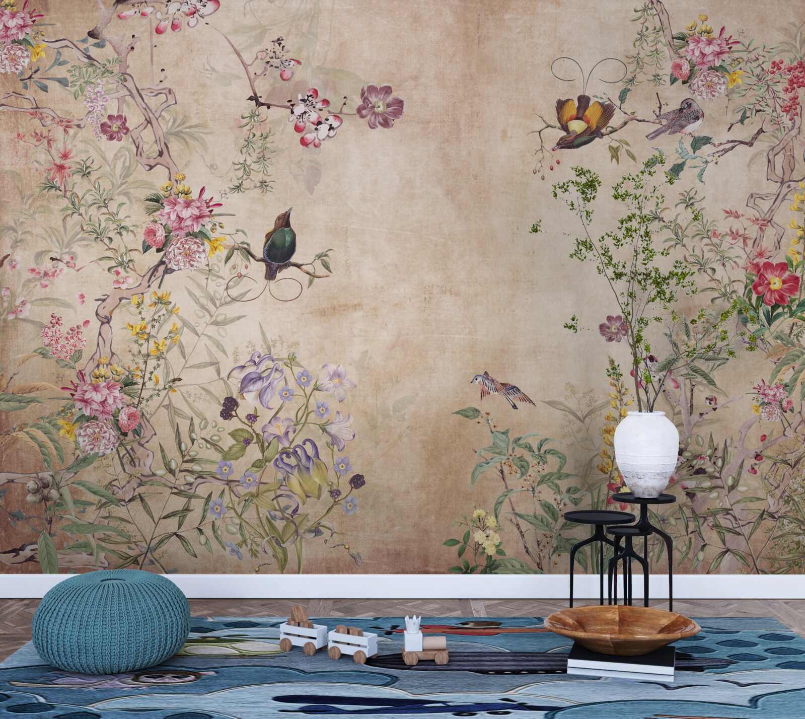 Фотошпалери птахи на квітучих гілках