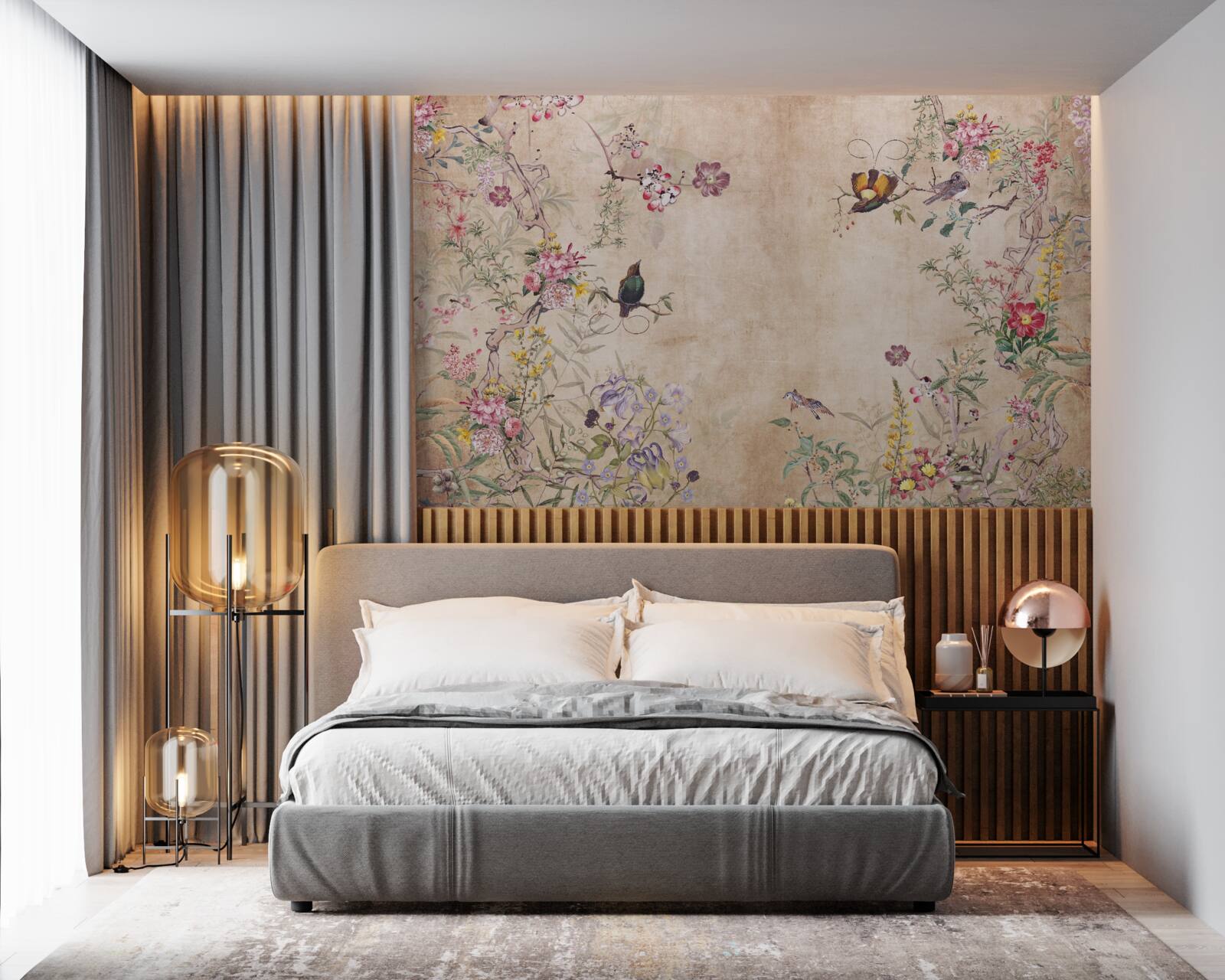 Фотошпалери птахи на квітучих гілках