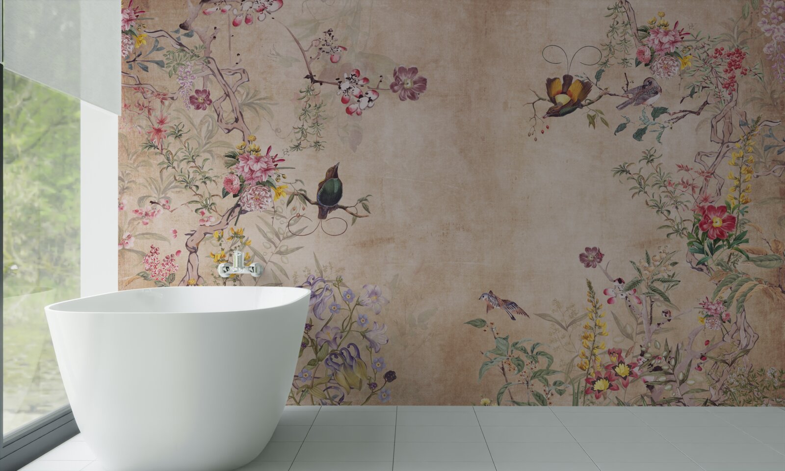 Фотошпалери птахи на квітучих гілках