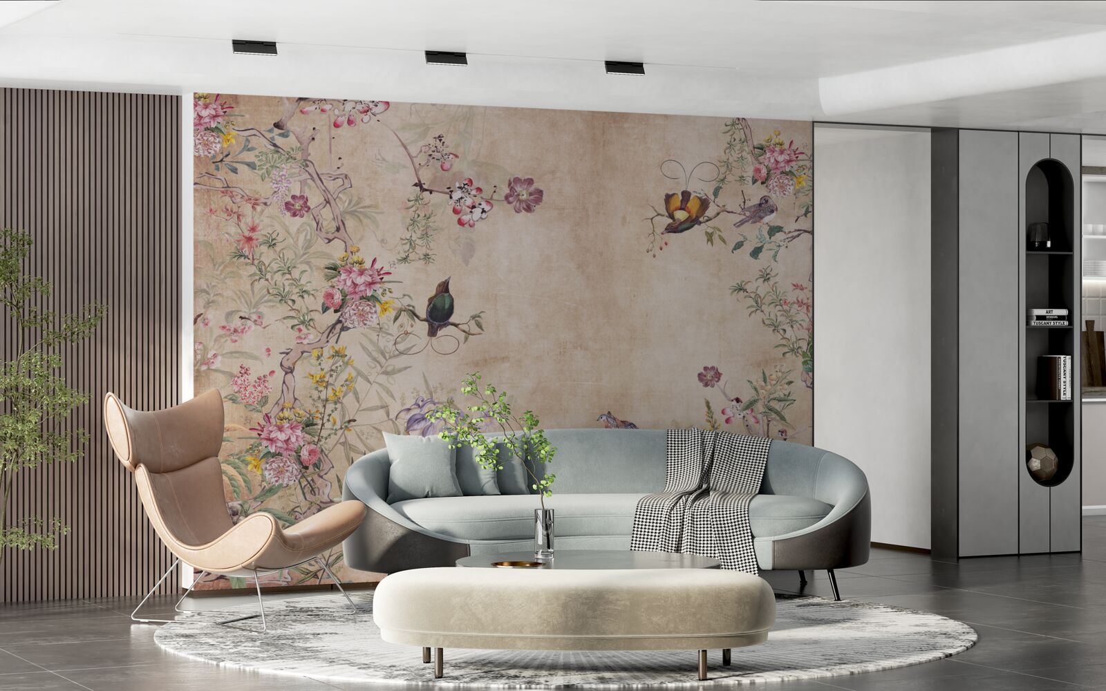 Фотошпалери птахи на квітучих гілках