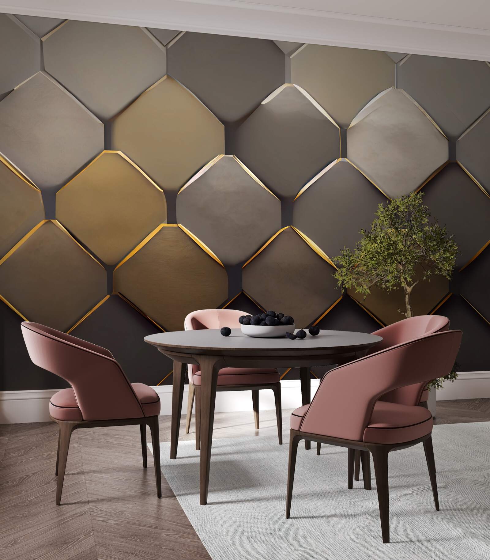 Фотошпалери металеві квадрати