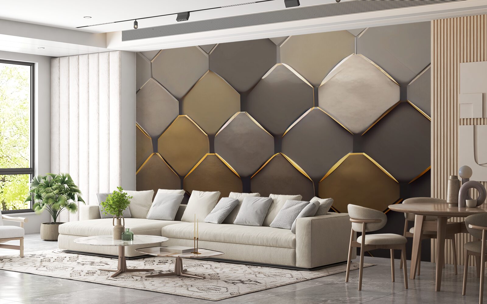 Фотошпалери металеві квадрати