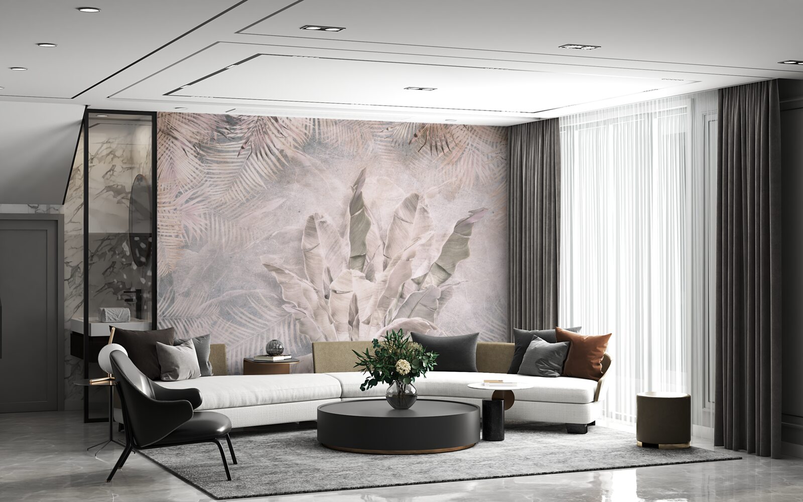 Фотошпалери тропічна композиція листя