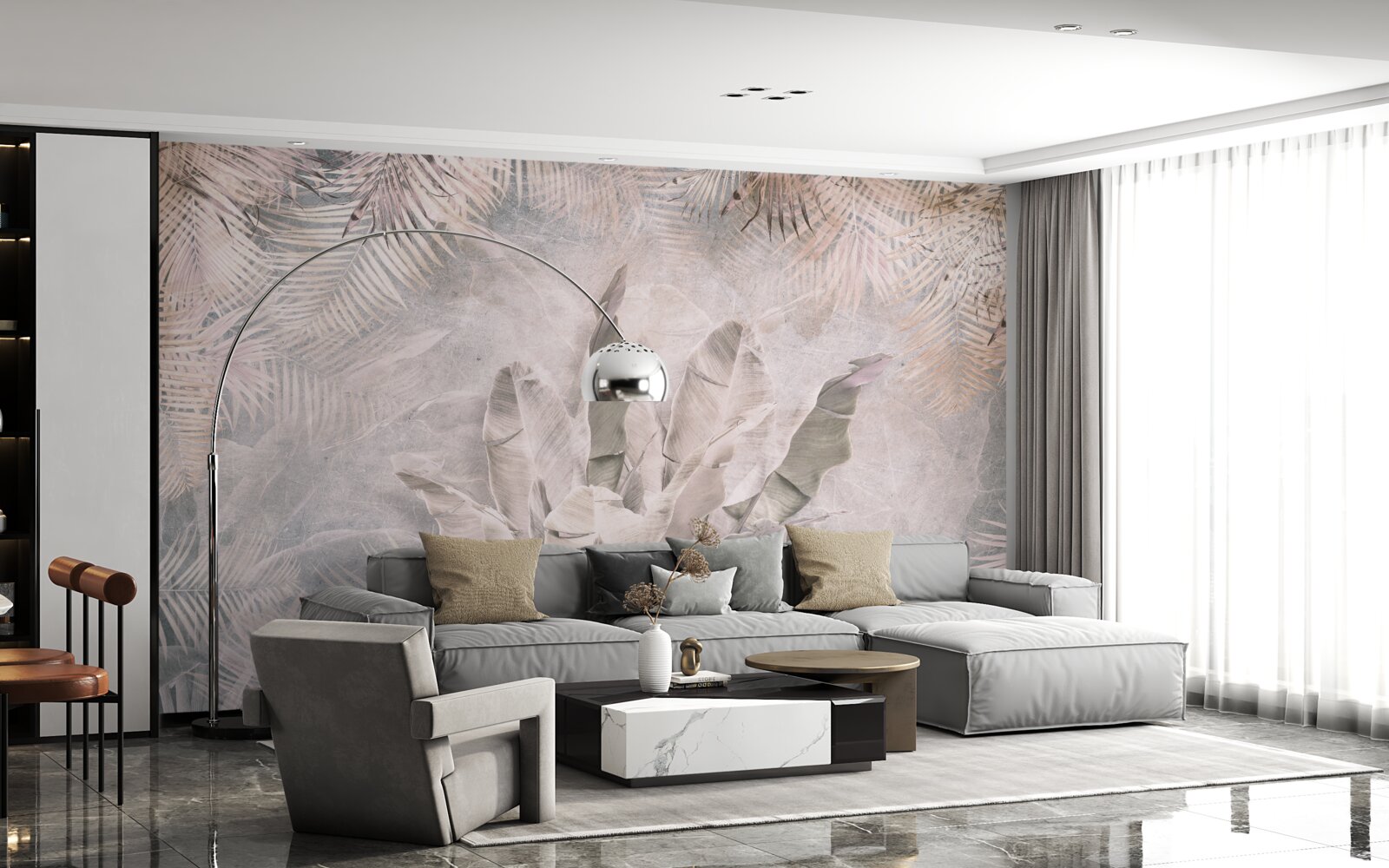 Фотошпалери тропічна композиція листя