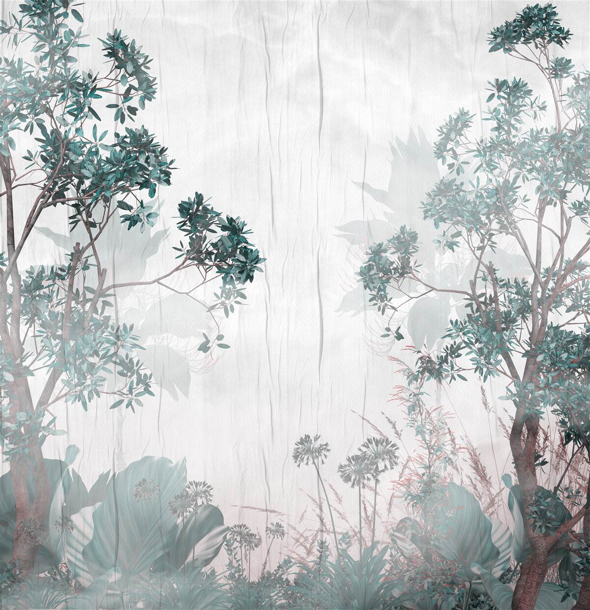 Фотошпалери ліс оповитий дощовою погодою