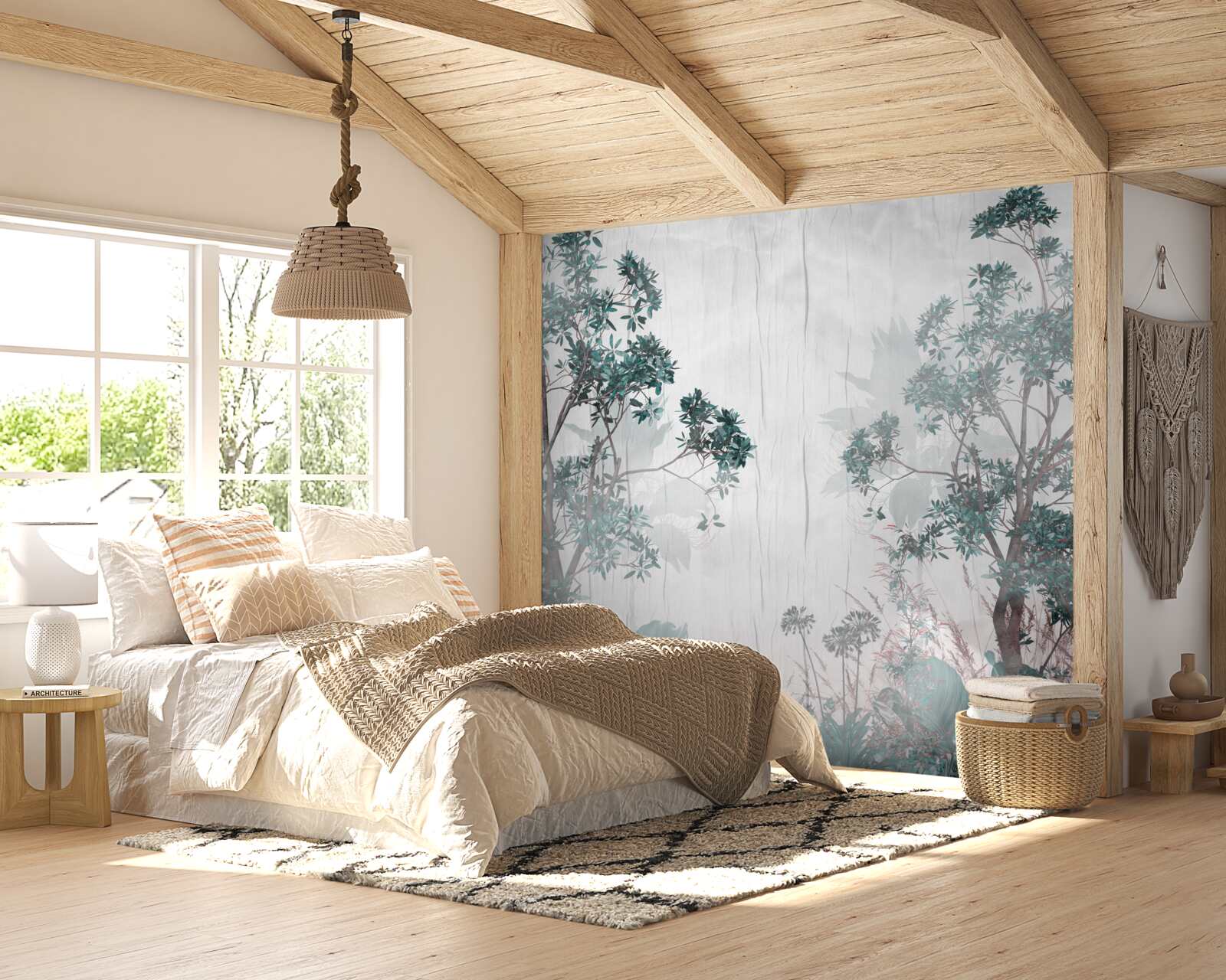 Фотошпалери ліс оповитий дощовою погодою