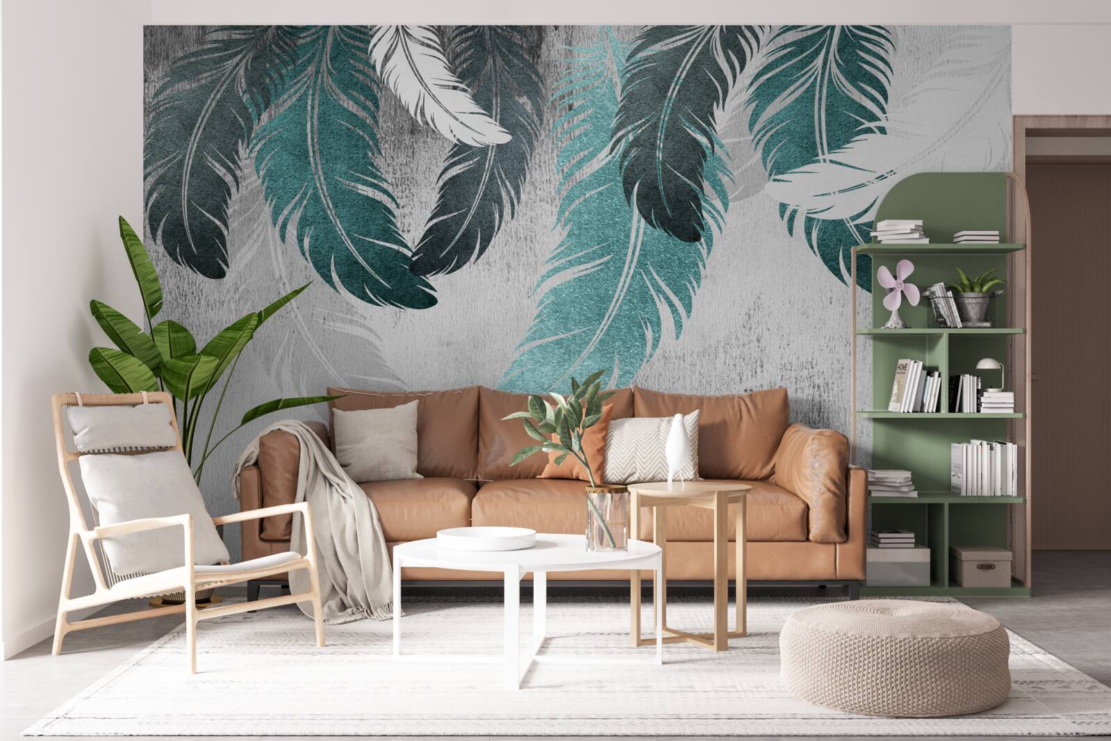 Фотошпалери опадає велике перисте листя