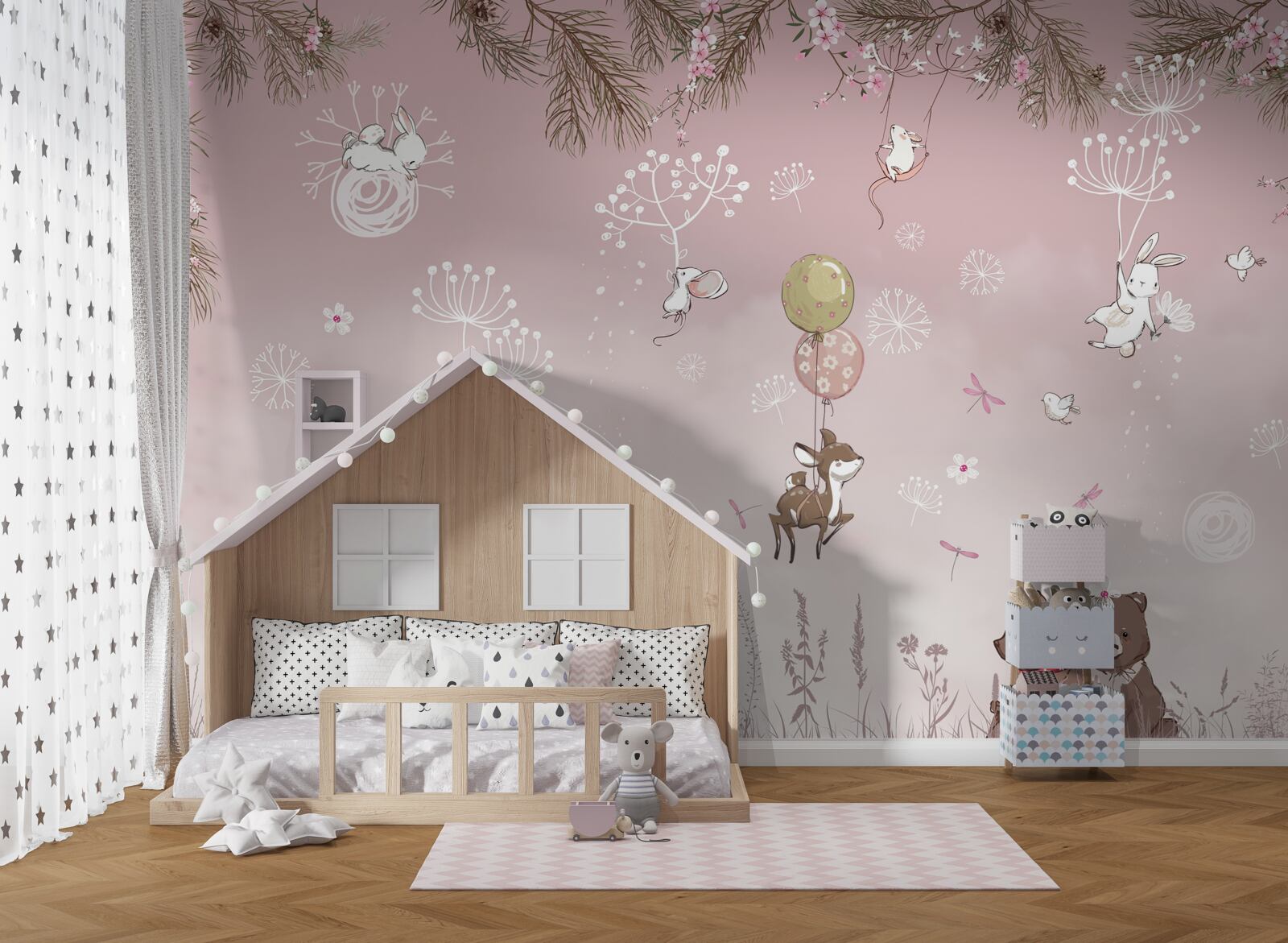 Фотошпалери два ведмедя серед трави