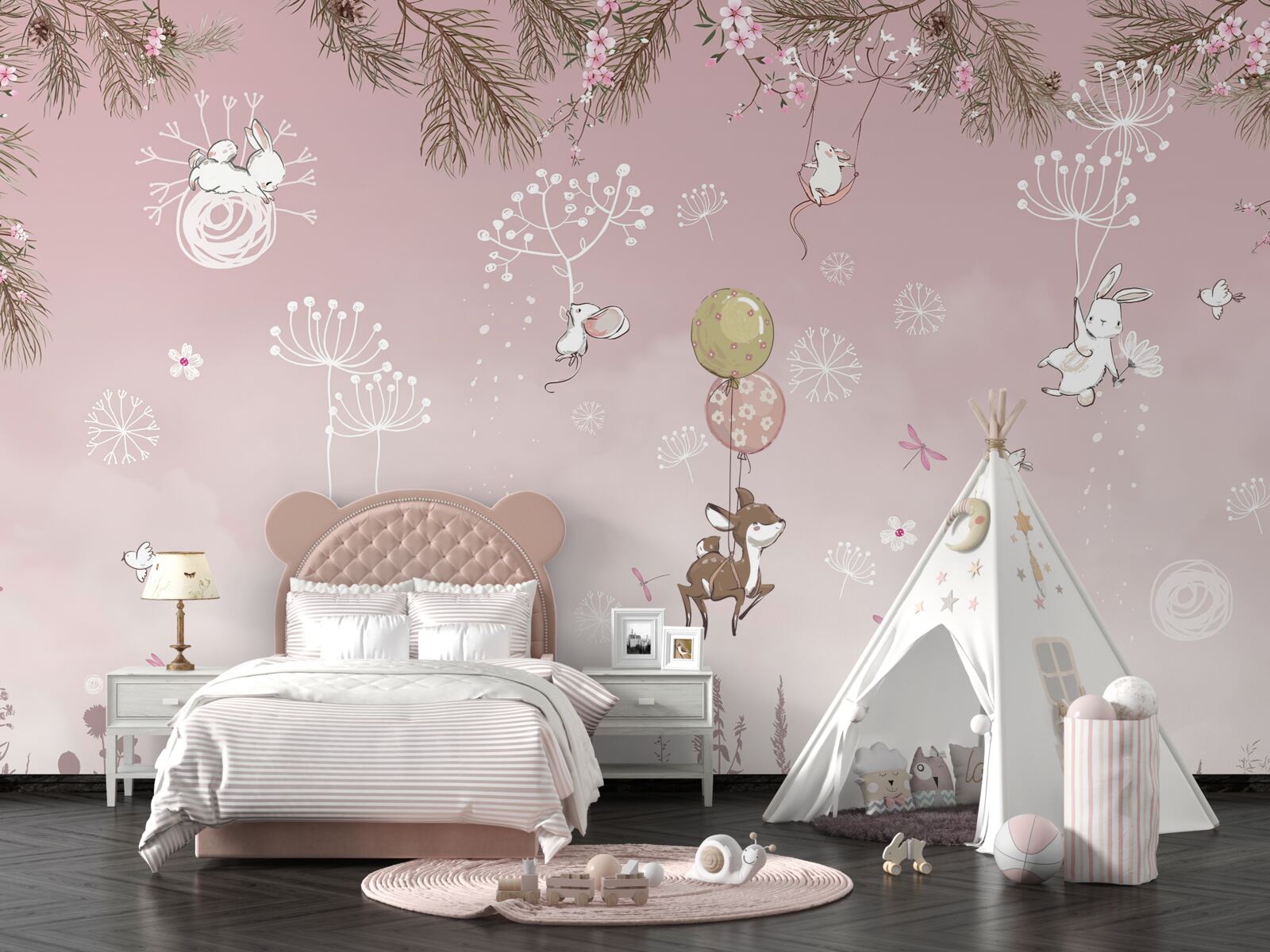 Фотошпалери два ведмедя серед трави