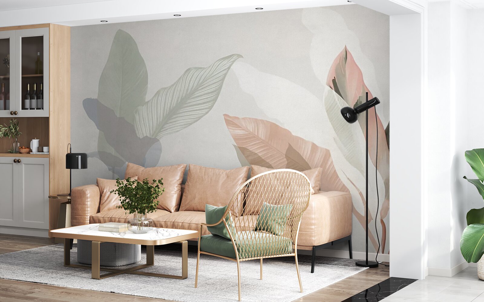 Фотошпалери велике пальмове листя