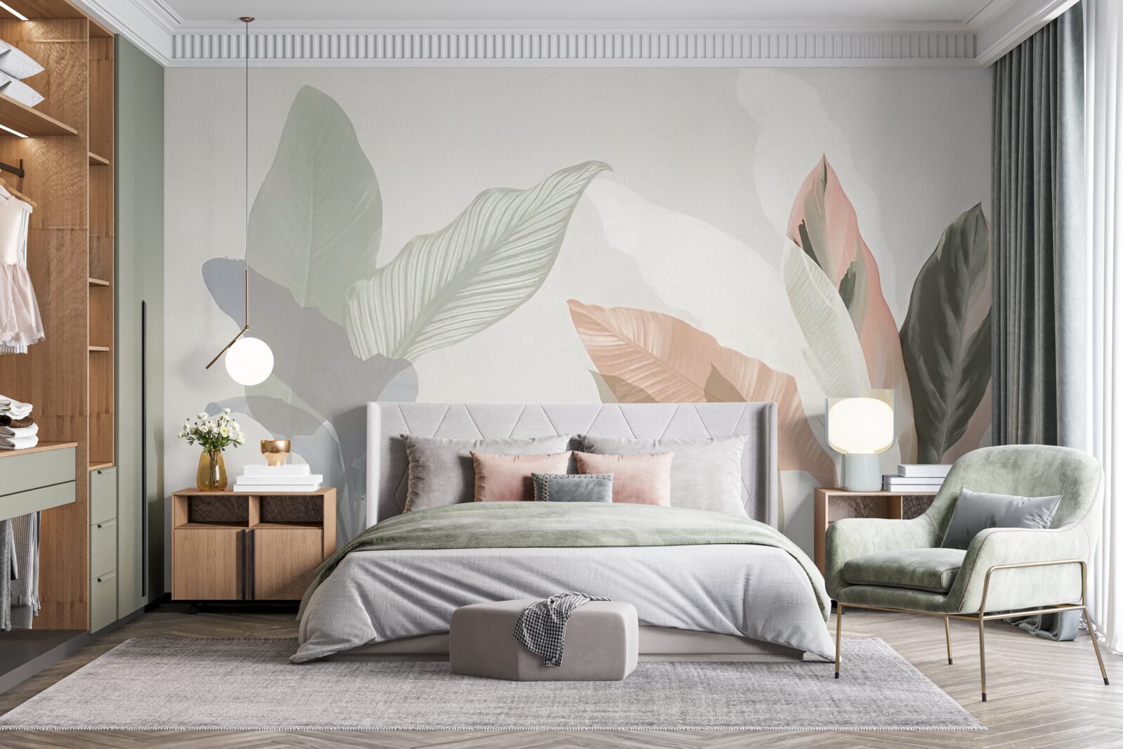 Фотошпалери велике пальмове листя