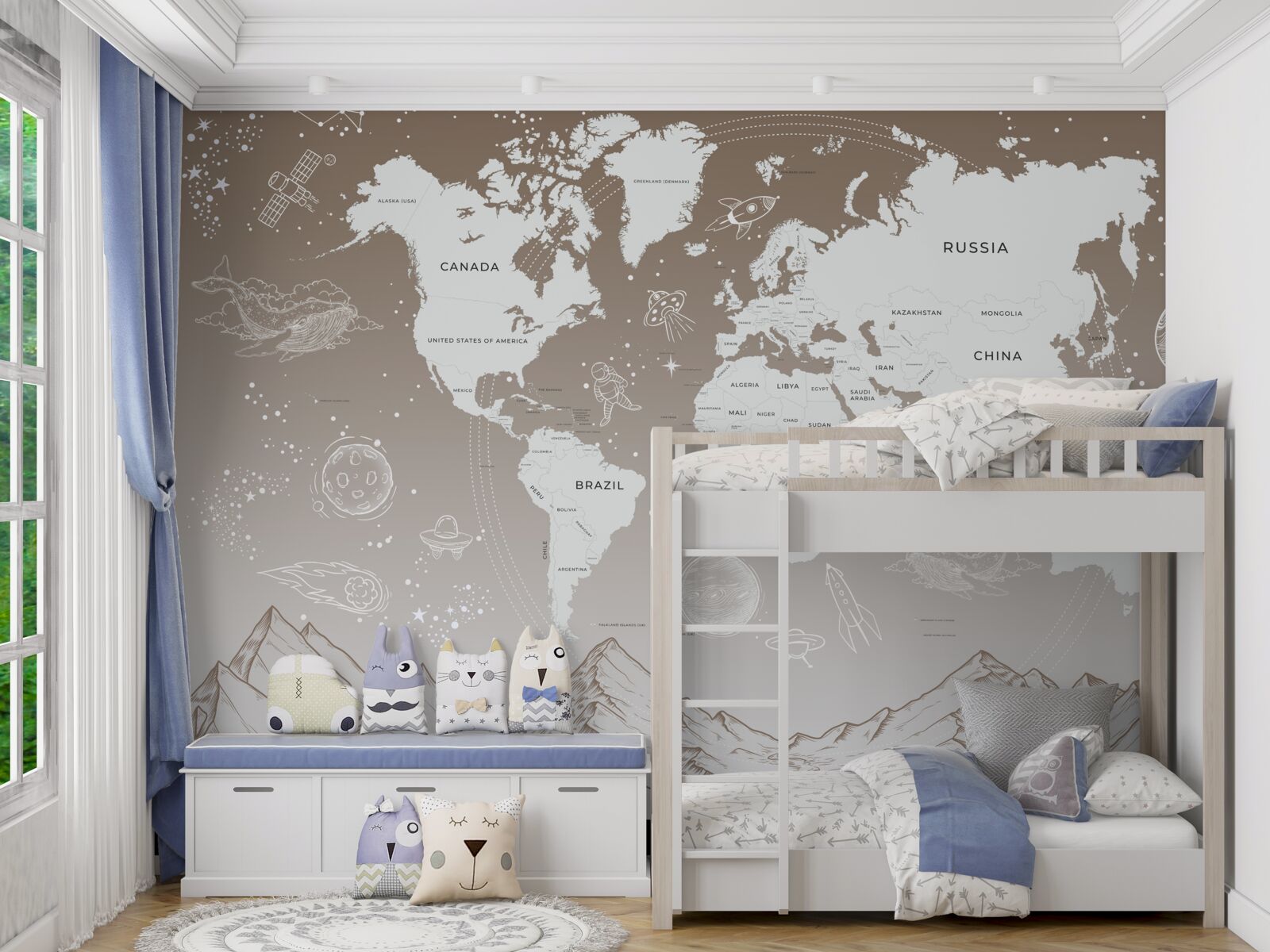 Фотошпалери Світ лежить над гірськими вершинами