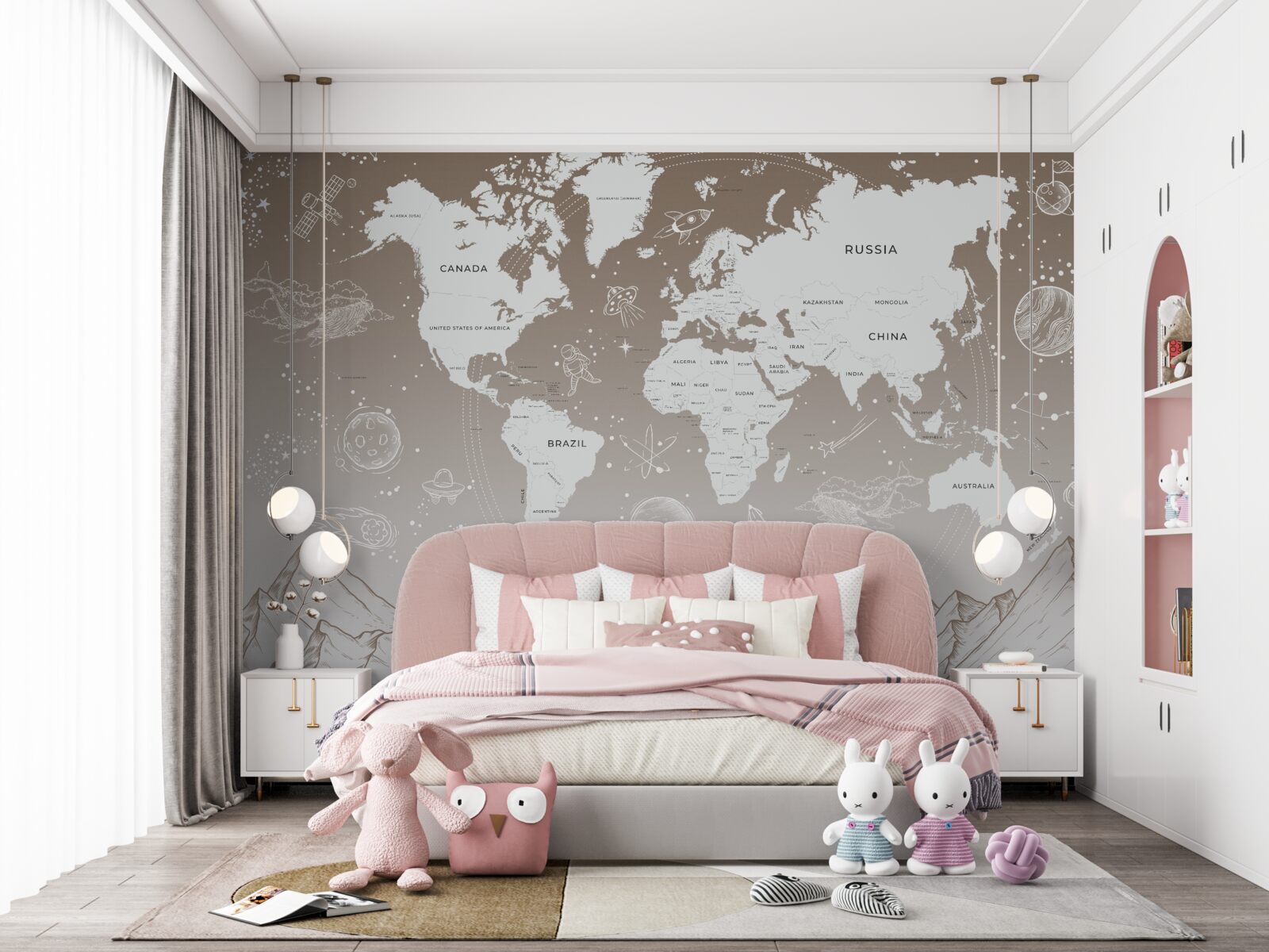 Фотошпалери Світ лежить над гірськими вершинами