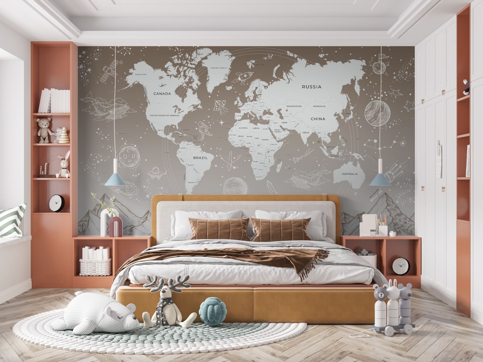 Фотошпалери Світ лежить над гірськими вершинами