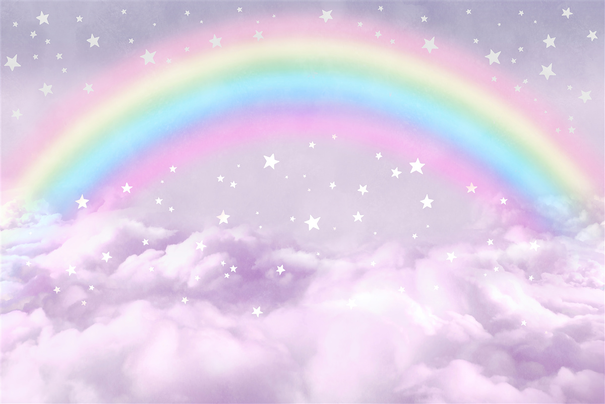 Фотошпалери хмари під веселкою