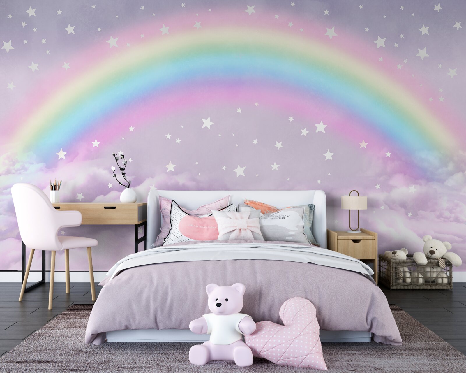 Фотошпалери хмари під веселкою