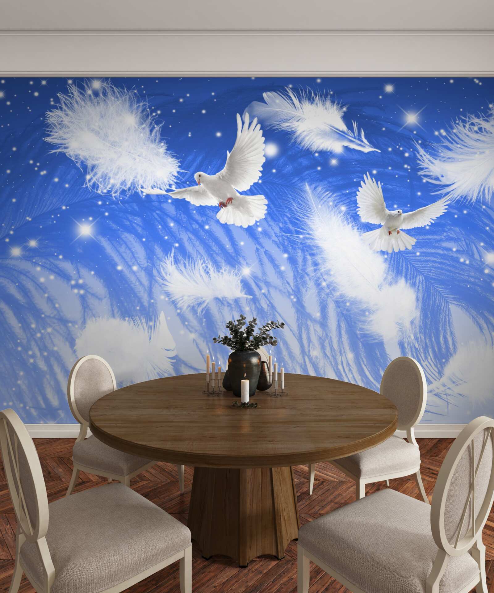 Фотошпалери переміщення в атмосфері яскравих птахів та їхнього оперення