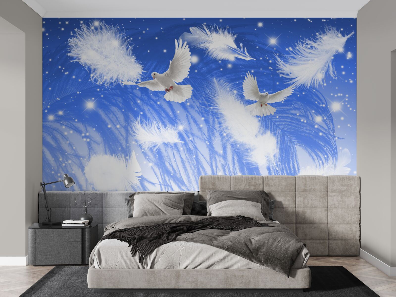 Фотошпалери переміщення в атмосфері яскравих птахів та їхнього оперення