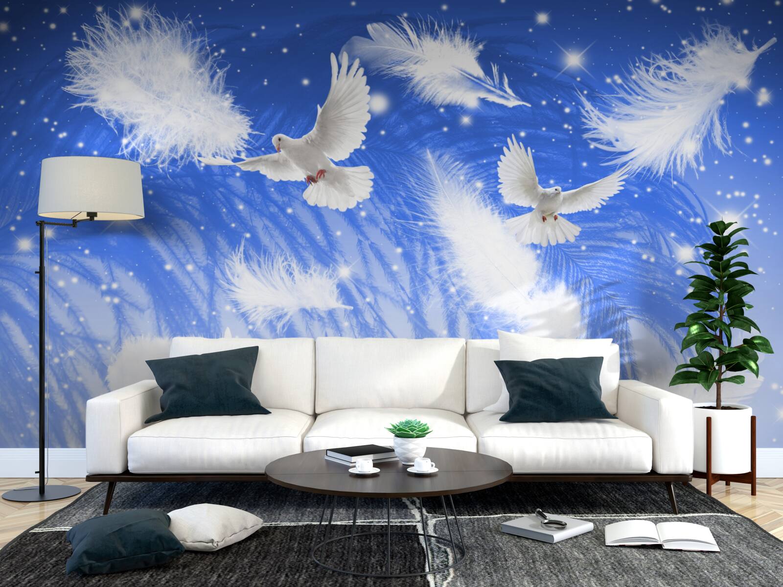 Фотошпалери переміщення в атмосфері яскравих птахів та їхнього оперення