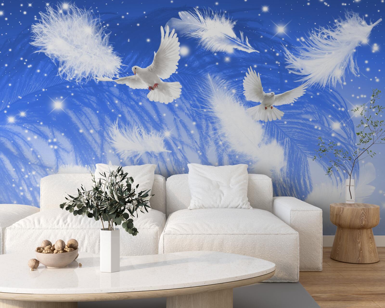 Фотошпалери переміщення в атмосфері яскравих птахів та їхнього оперення