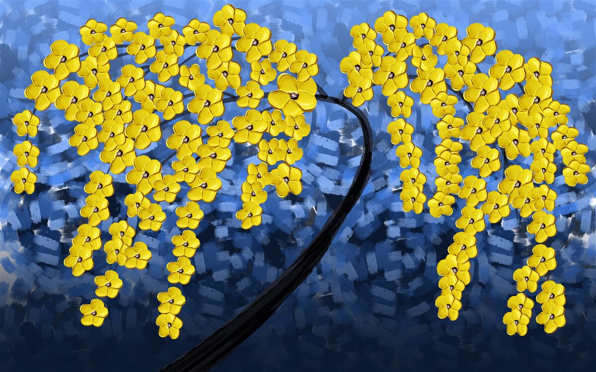 Фотошпалери дерево під час осінньої бурі