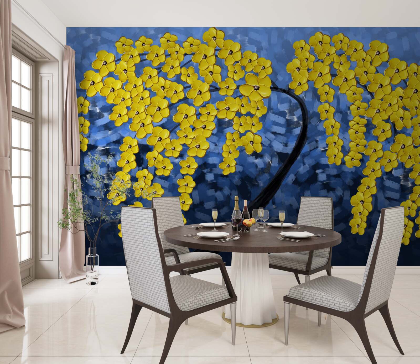 Фотошпалери дерево під час осінньої бурі