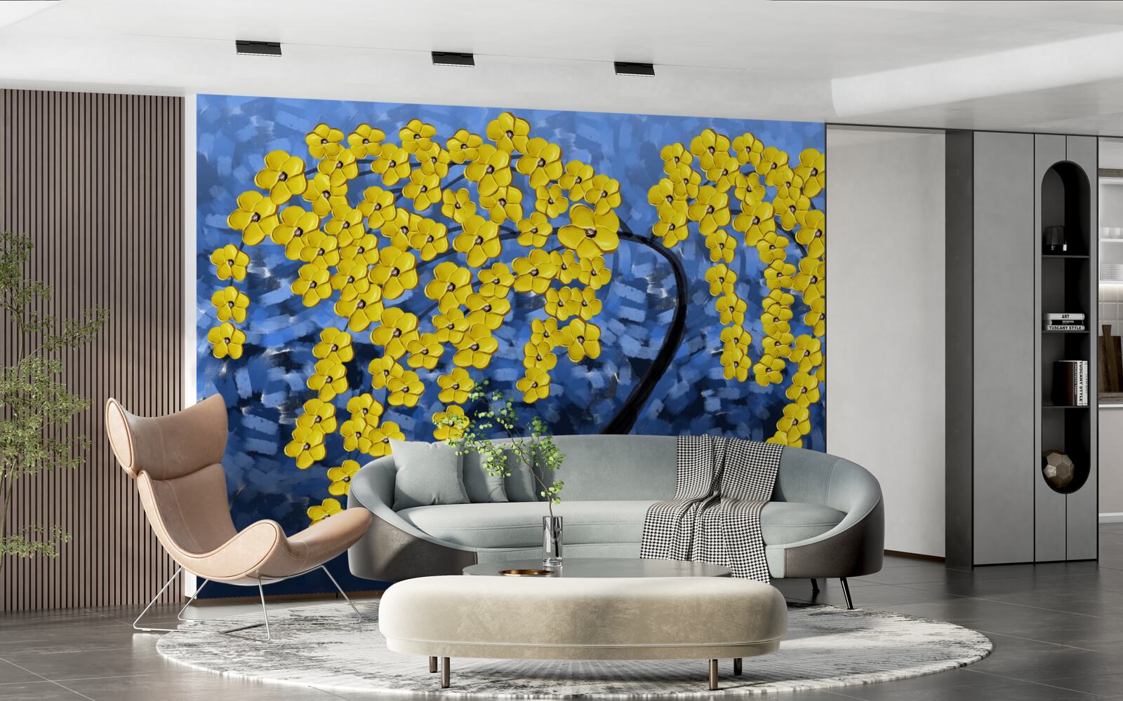 Фотошпалери дерево під час осінньої бурі