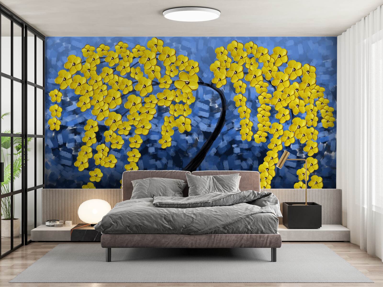 Фотошпалери дерево під час осінньої бурі