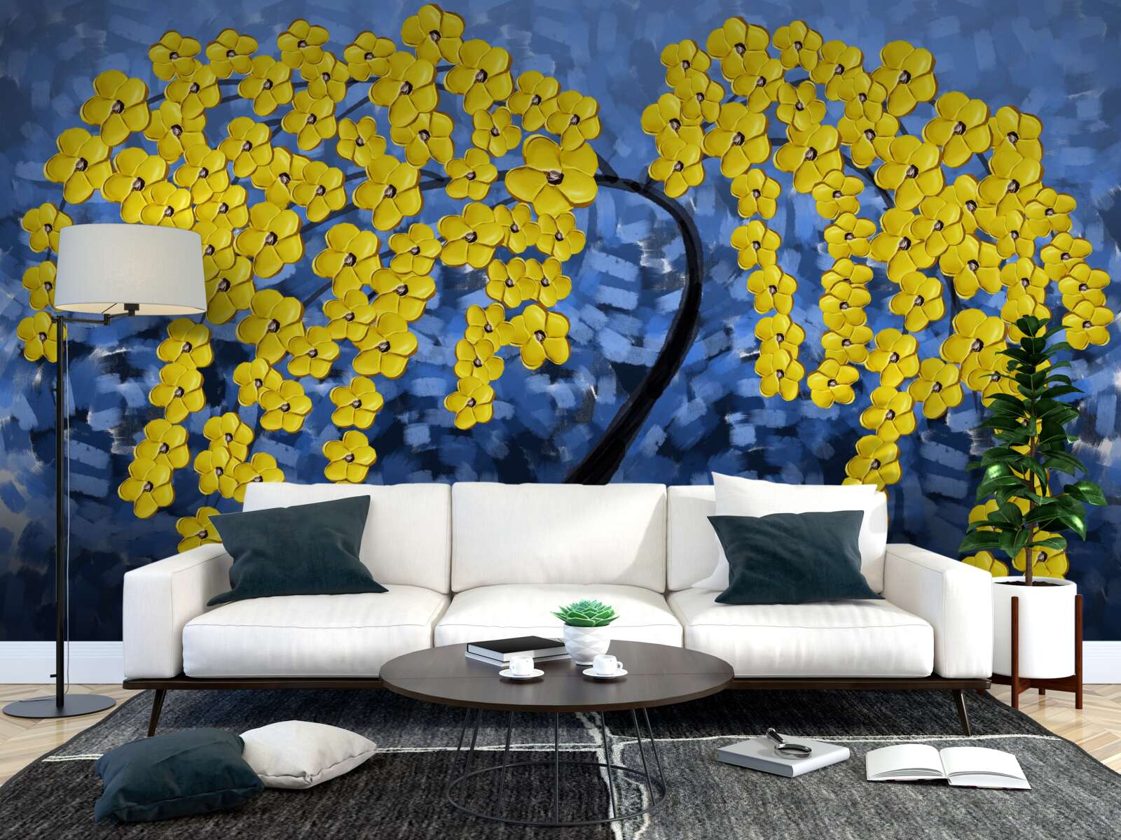 Фотошпалери дерево під час осінньої бурі