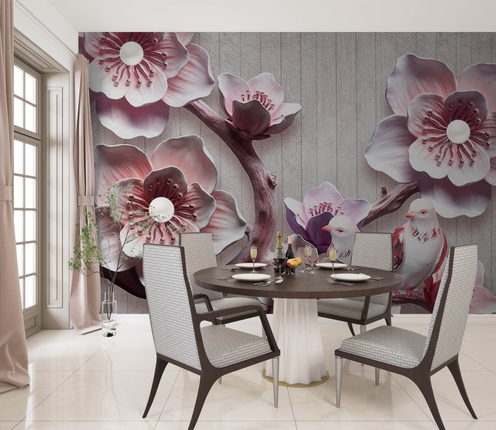 Фотошпалери ніжно-рожеві вишневі бутони