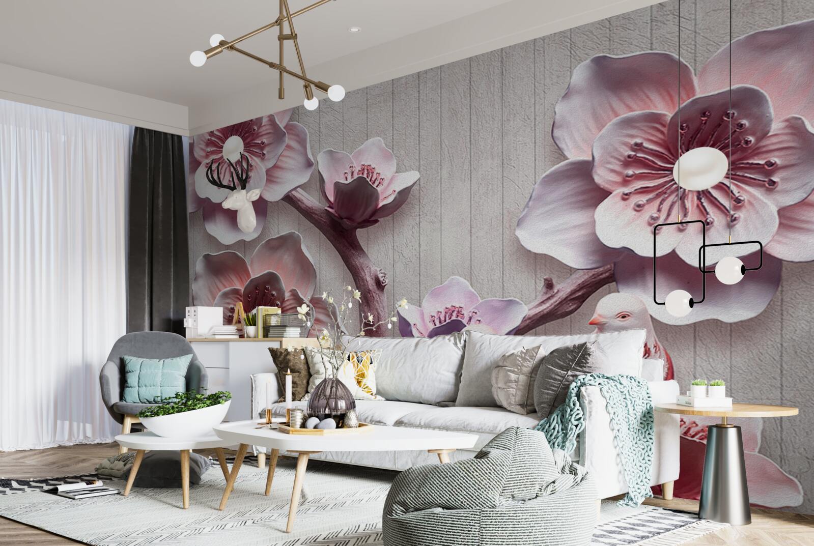 Фотошпалери ніжно-рожеві вишневі бутони