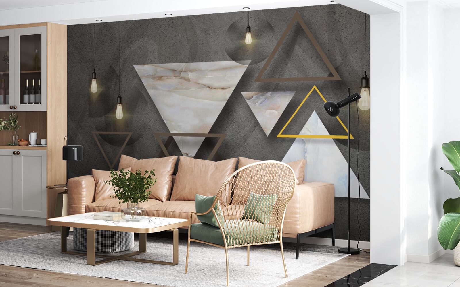 Фотошпалери трикутники серед цибулин