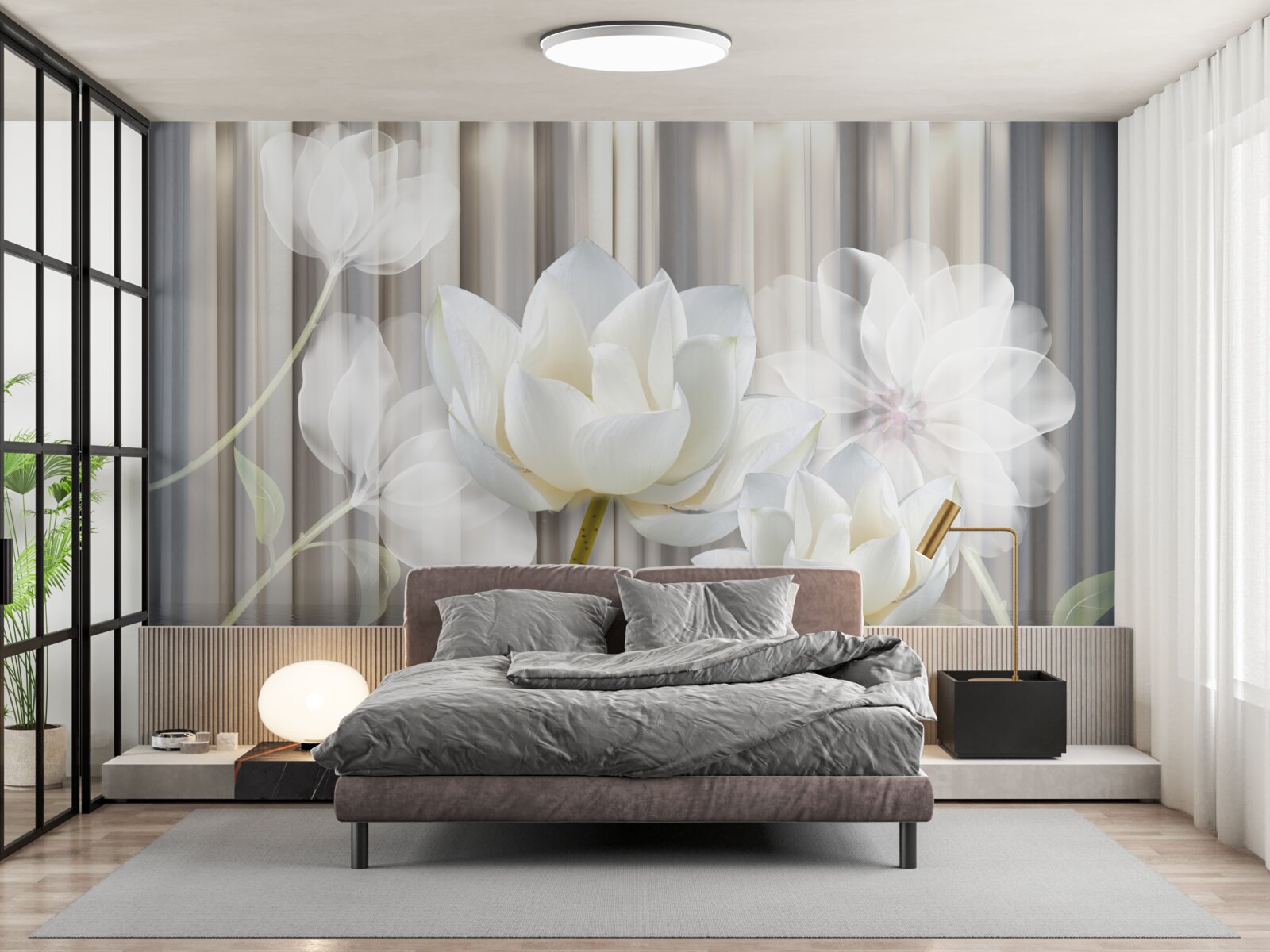 Фотошпалери білі тюльпани, легкі, як повітря