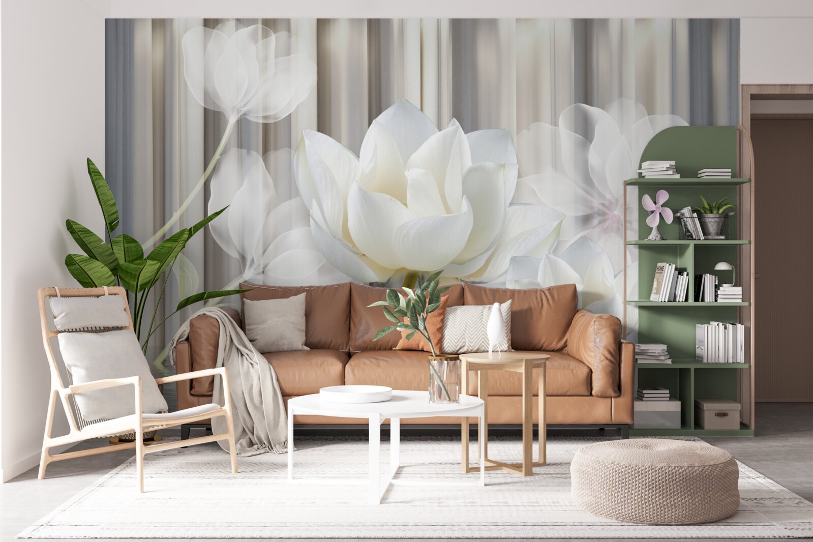 Фотошпалери білі тюльпани, легкі, як повітря