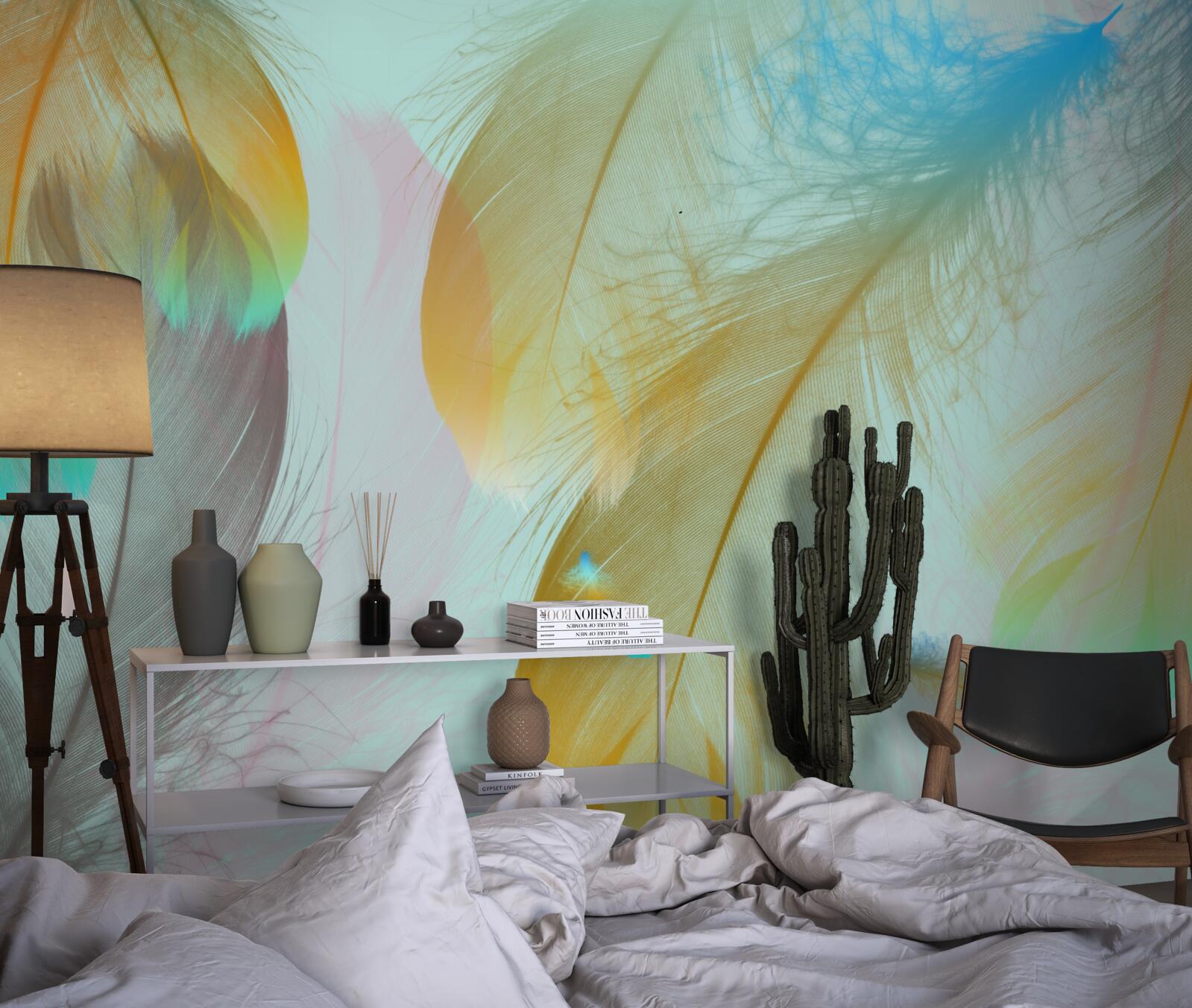 Фотошпалери літаюче м'яке пір'я