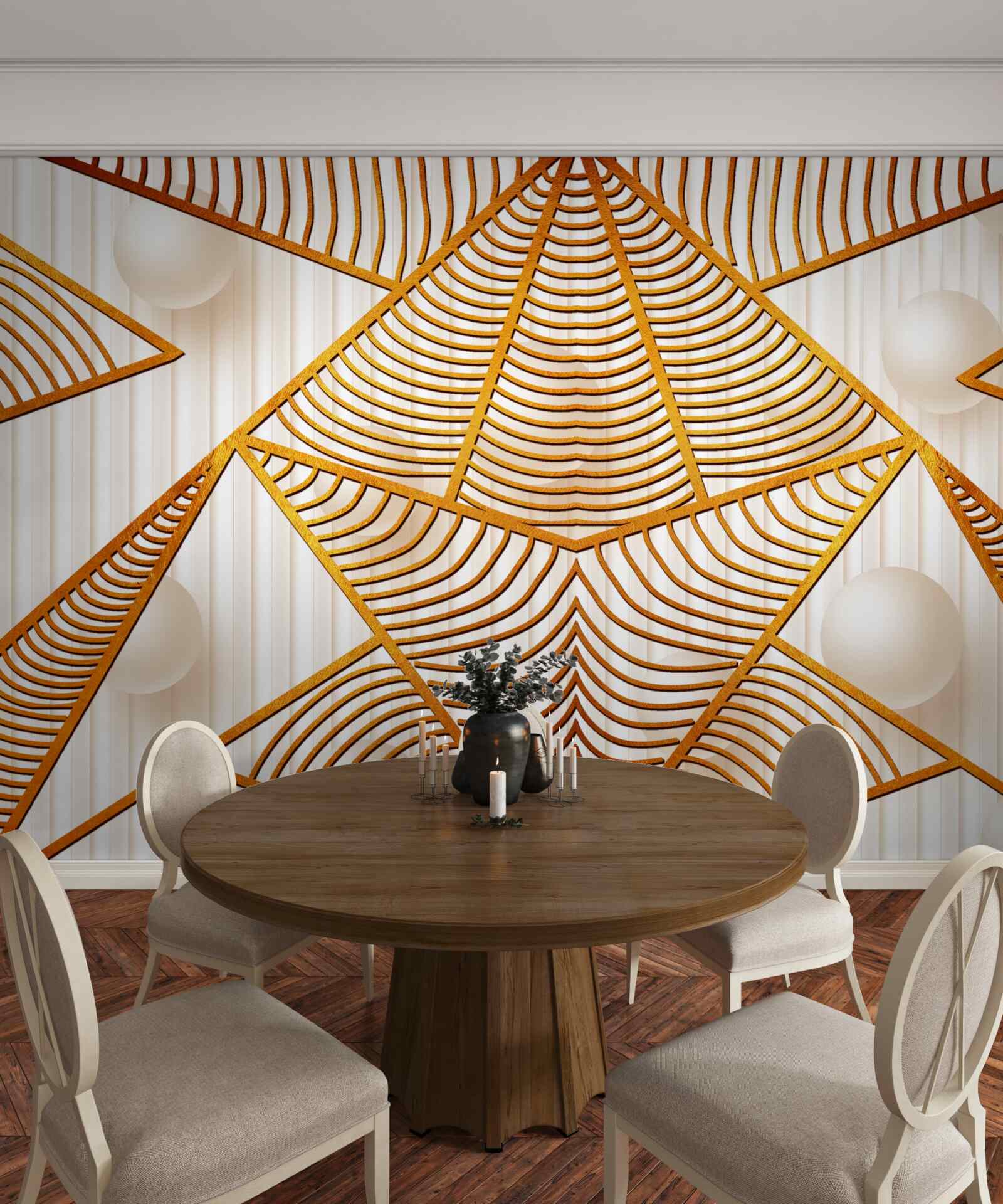 Фотошпалери золотий геометричний візерунок